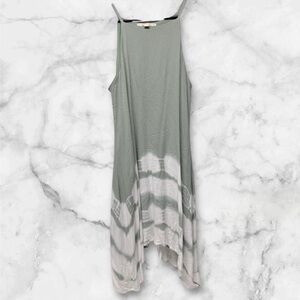 Miami Womens Tie Dye Midi Dress Sleeveless Spaghetti Size medium mint Green